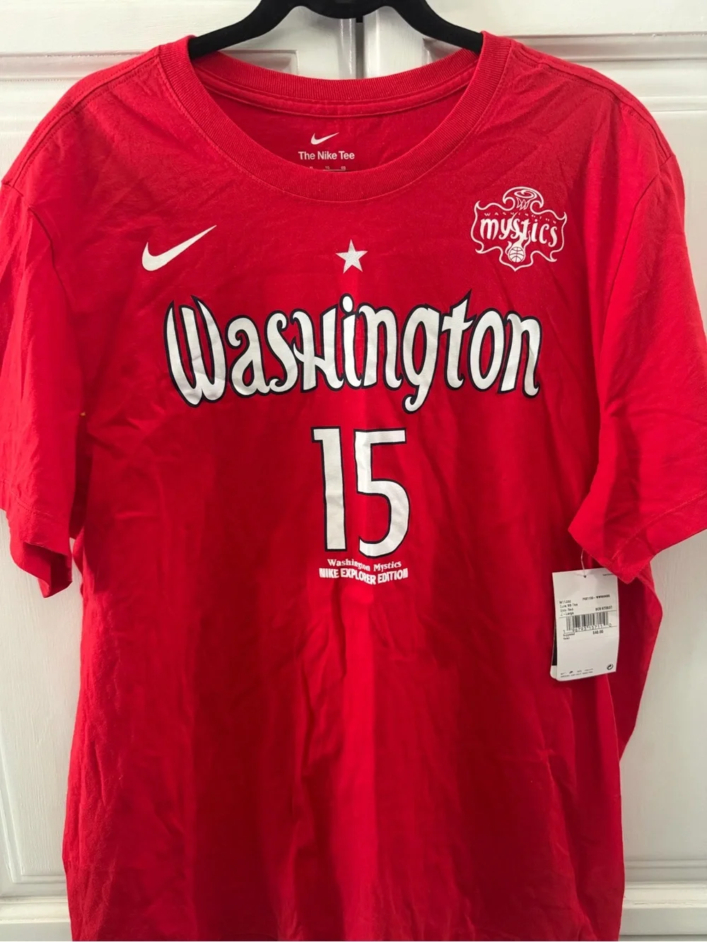 Washington Mystics Shirt Mens Red WNBA Basketball Delle Donne Nike